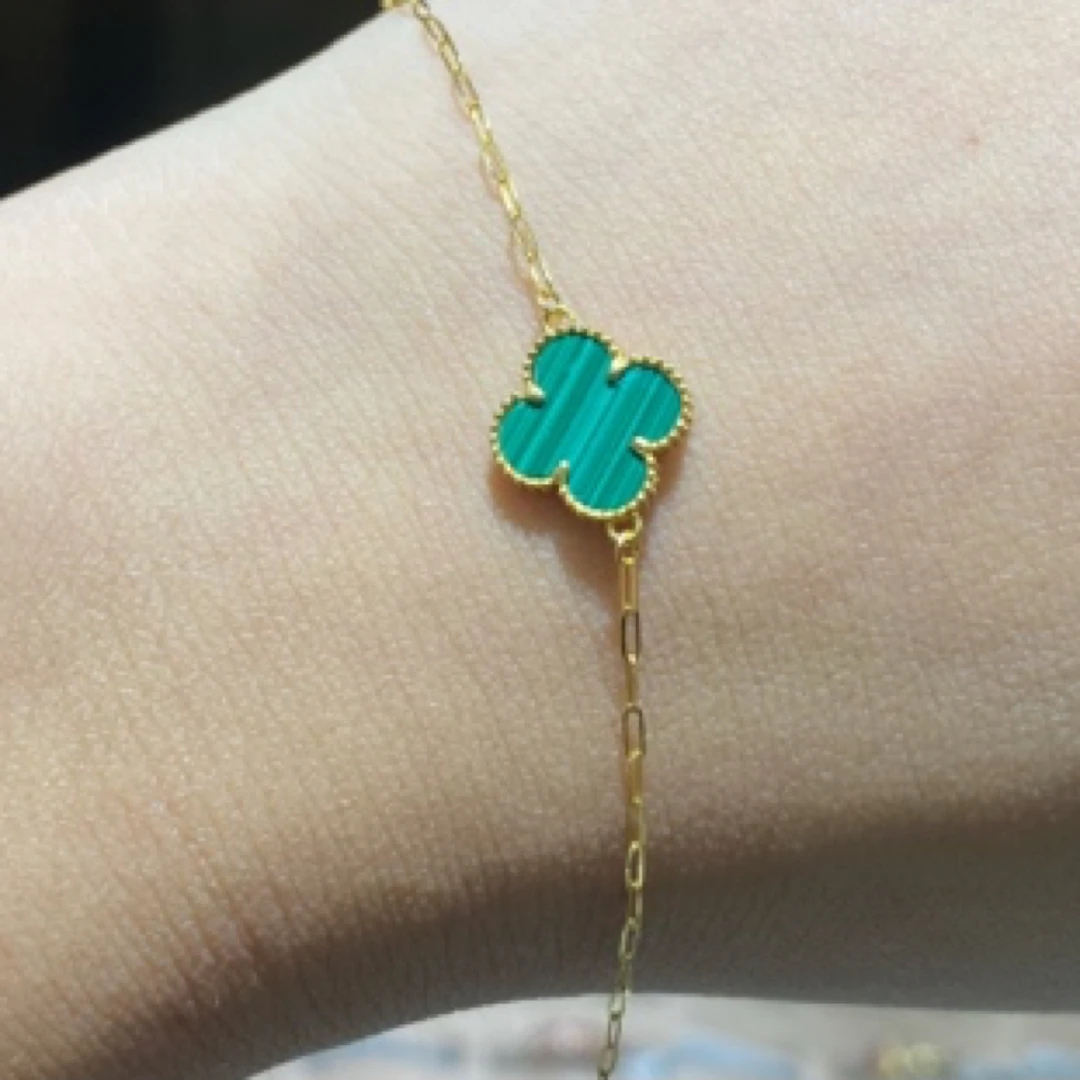 18K金白四叶草手链时尚轻奢经典设计