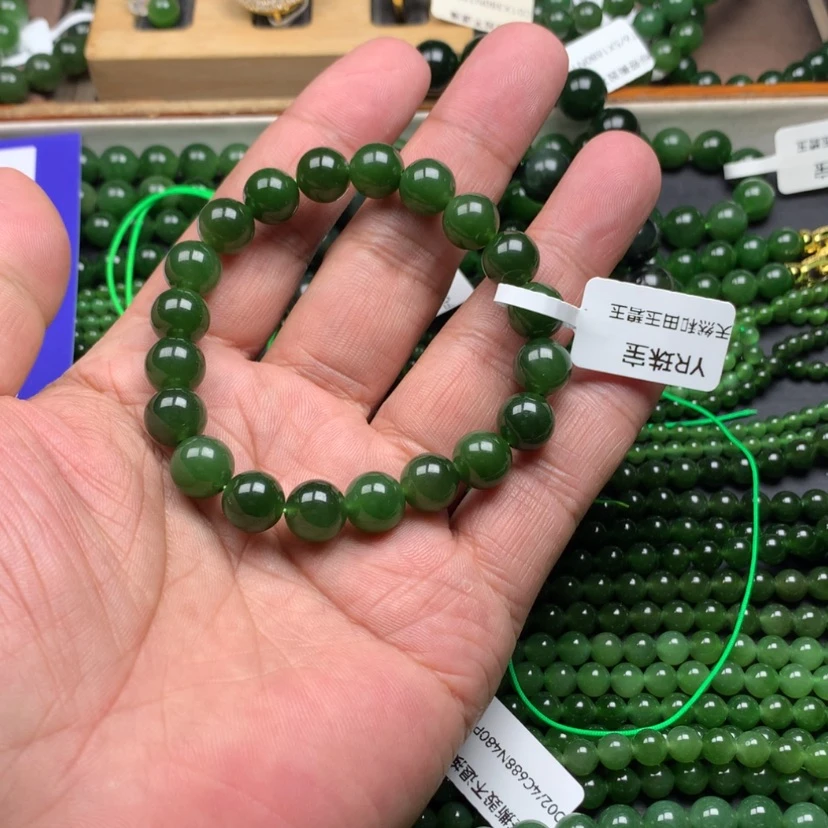 【闪购商品】未镶嵌手链和田玉（碧玉）铮*10