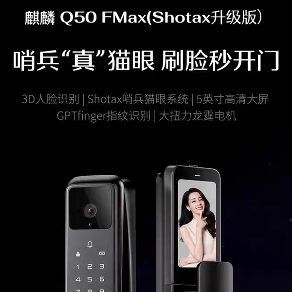 德施曼Q50FMax哨兵升级版 全天录像低功耗哨兵 AI猫眼 双猫眼联动