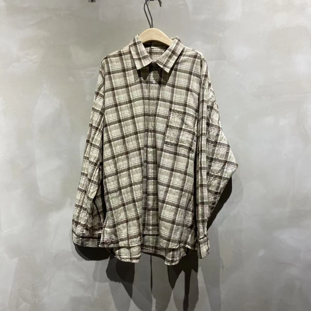 韩国早春格子衬衫