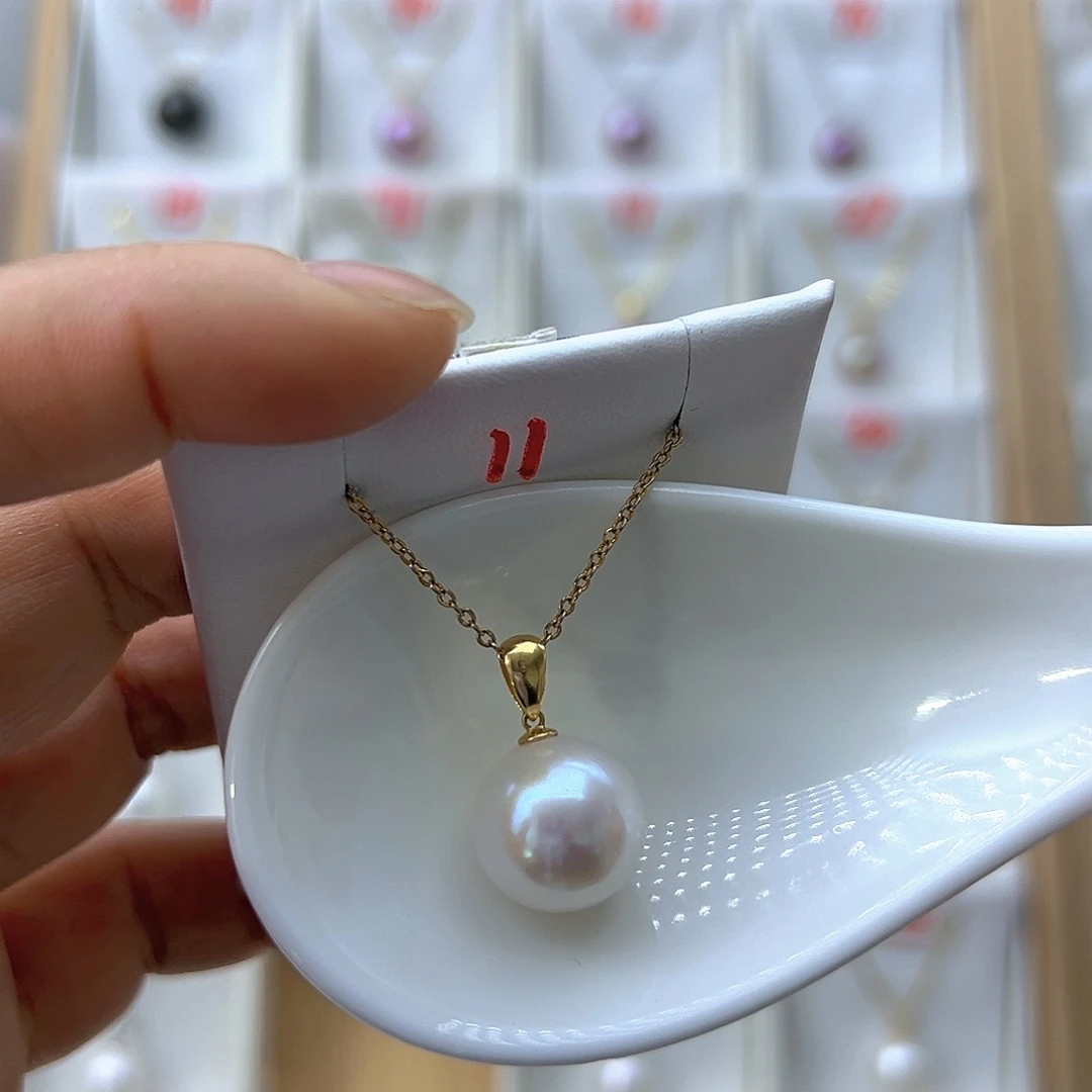 吊坠(不含链)18K金镶嵌淡水珍珠