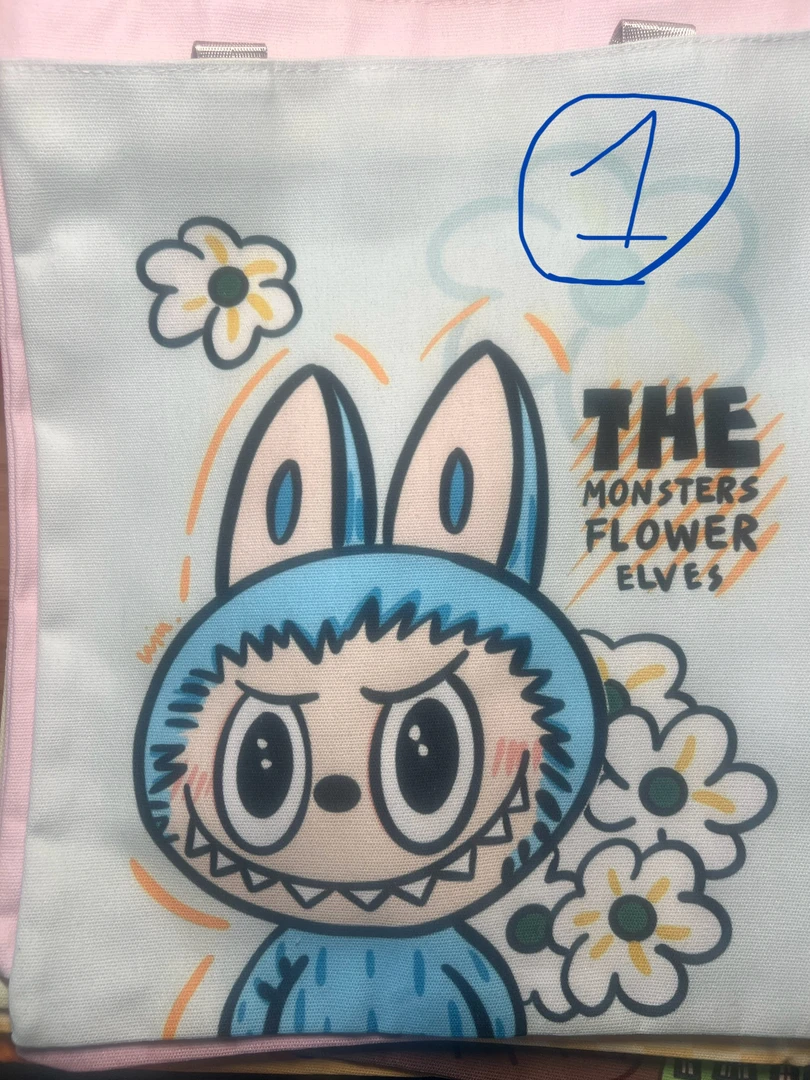 带拉锁大帆布包卡通购物学生时尚拉布布