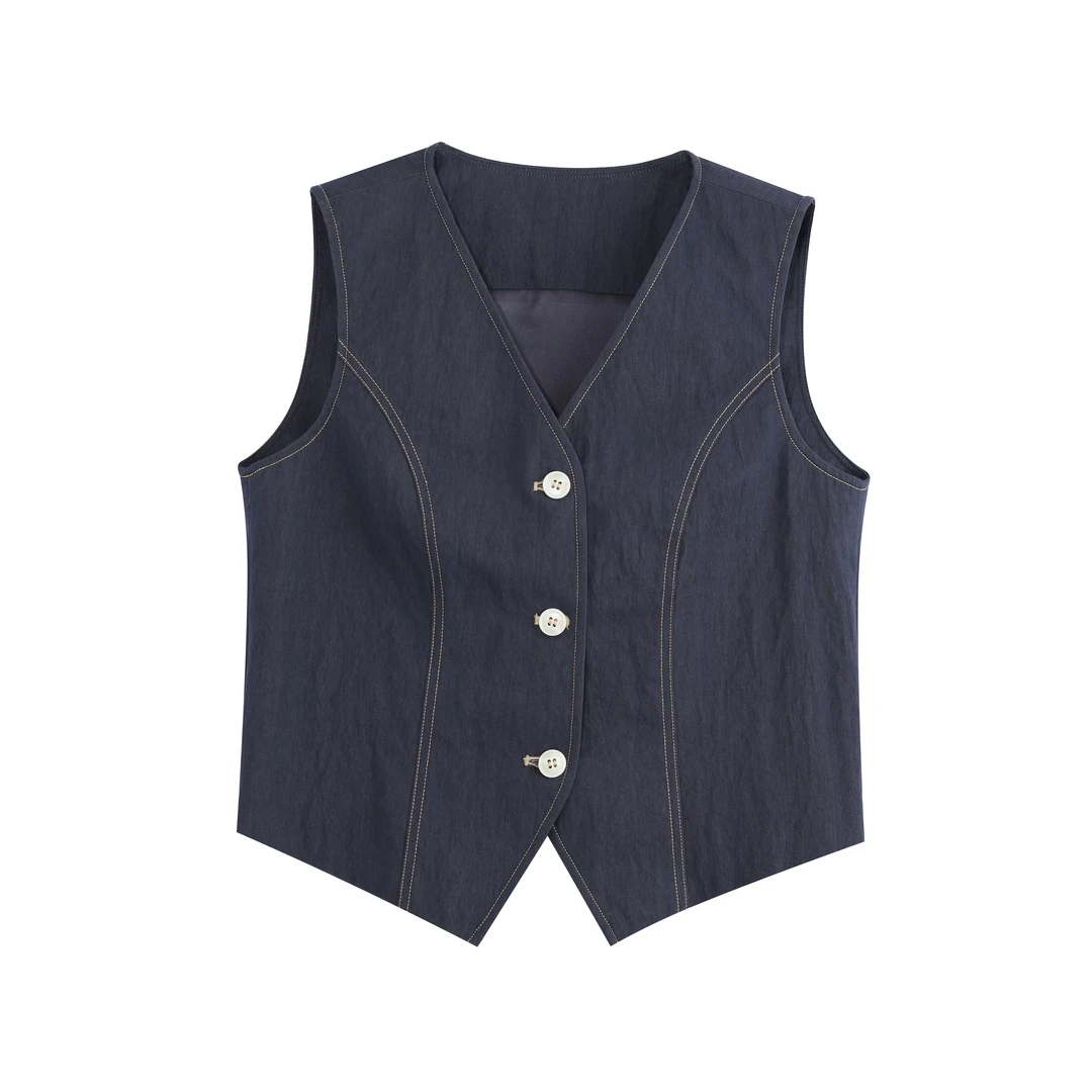 30470常【影儿订单】V领商务马夹常规潮流秋季修身针织0012