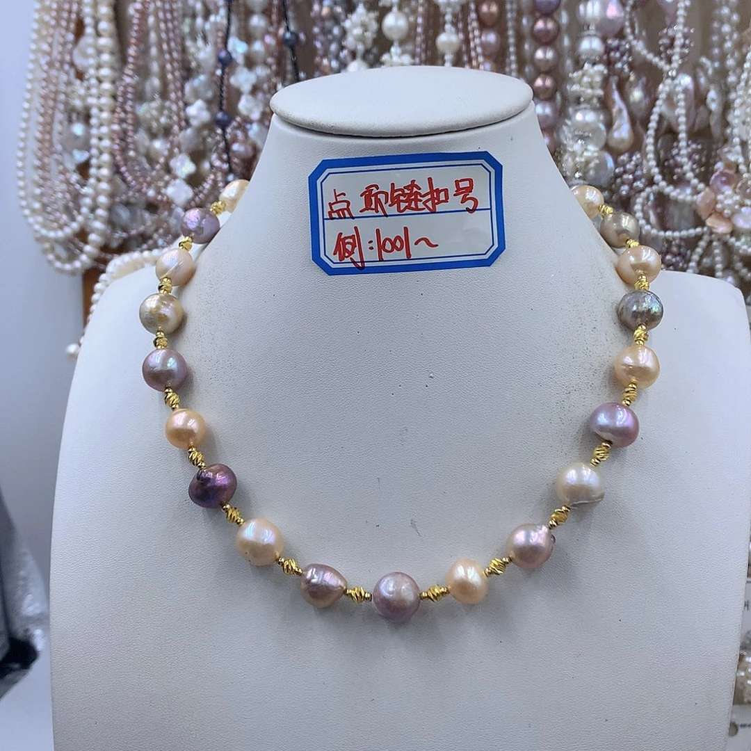 淡水珍珠银S925镶嵌项链耳饰