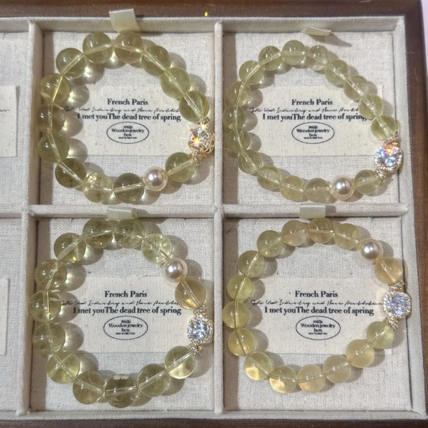 SG2909-［金澈］黄水晶合金手串均有色差瑕疵多样发