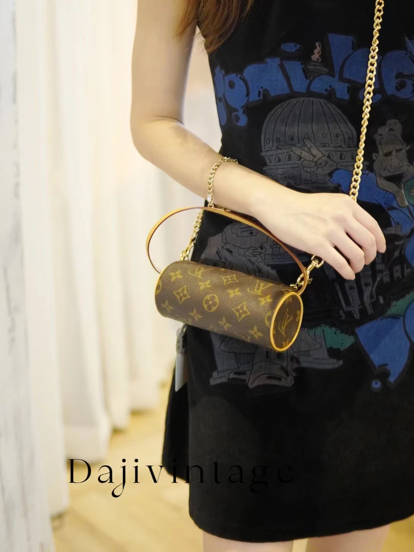 95新 LouisVuitton/路易威登 大吉中古/LV黄皮mini巴比龙手提包