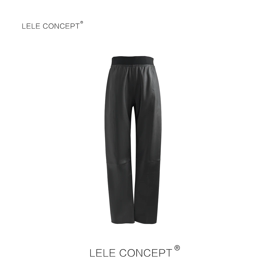 LELE CONCEPT丨早秋新款时尚显瘦款弹力皮裤K0475