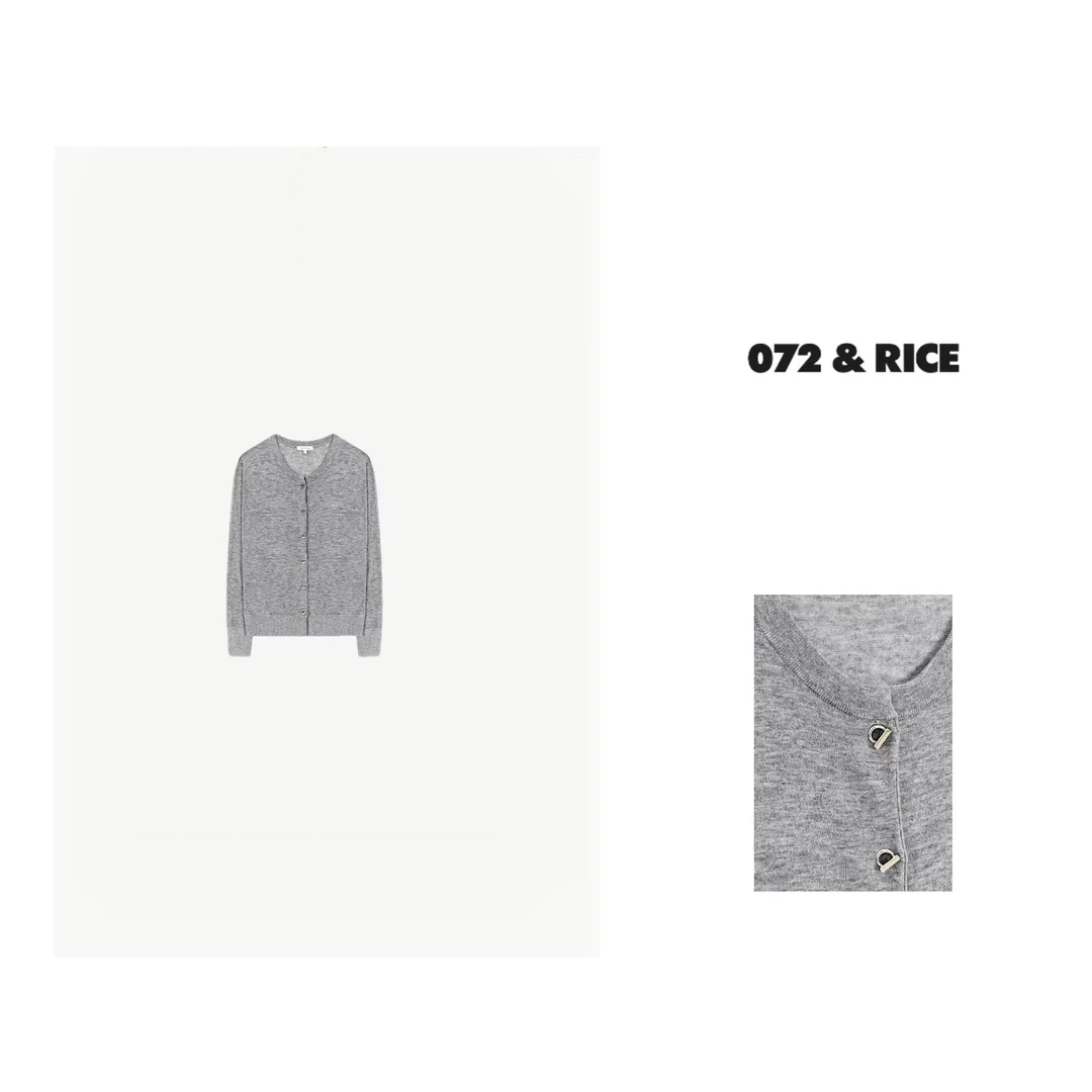 072 & RICE【小仓鼠】秋季休闲V领长袖针织开衫 LE180 FF