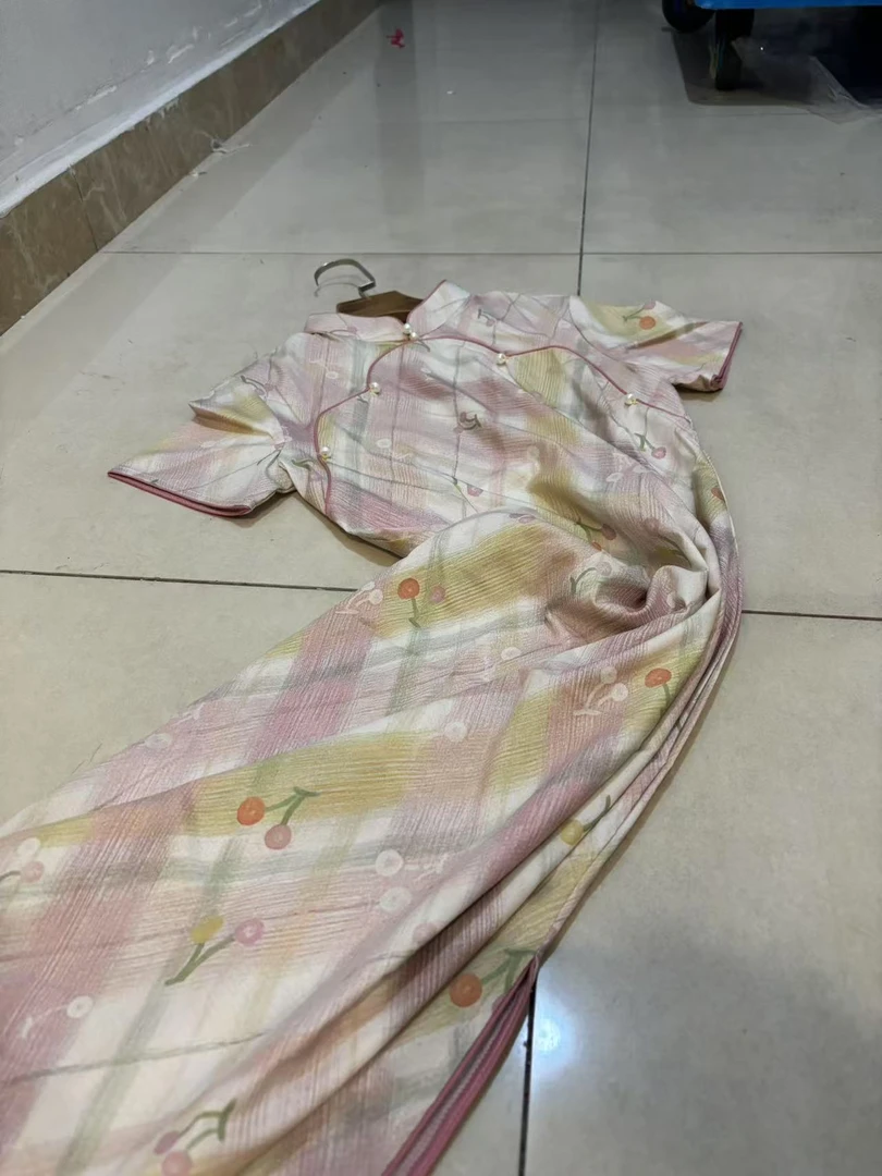 0664 粉色【粉樱桃】 美玲襟  旗袍