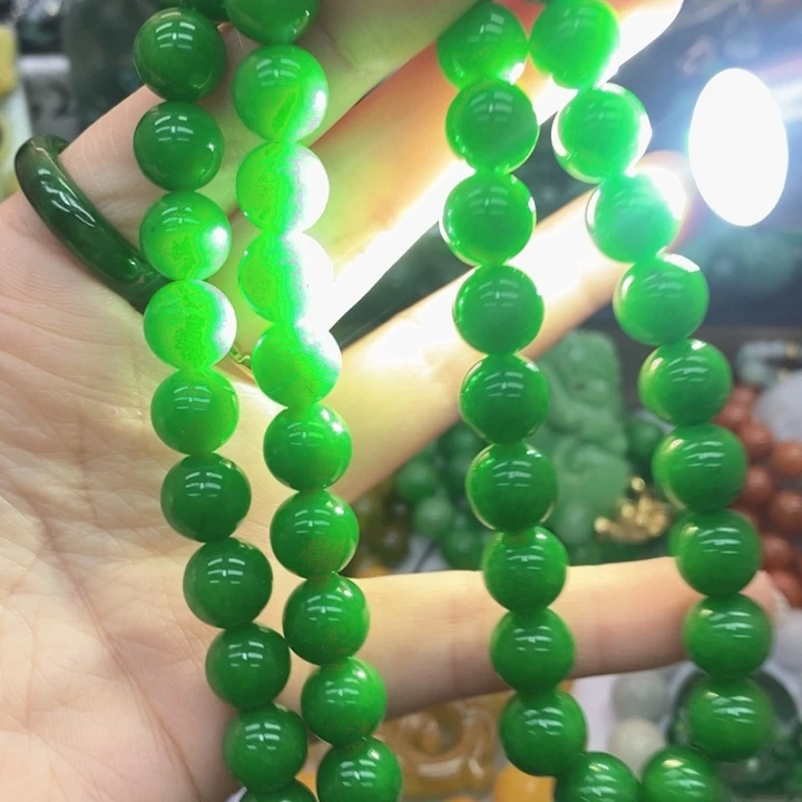 翡翠未镶嵌耳饰项链9