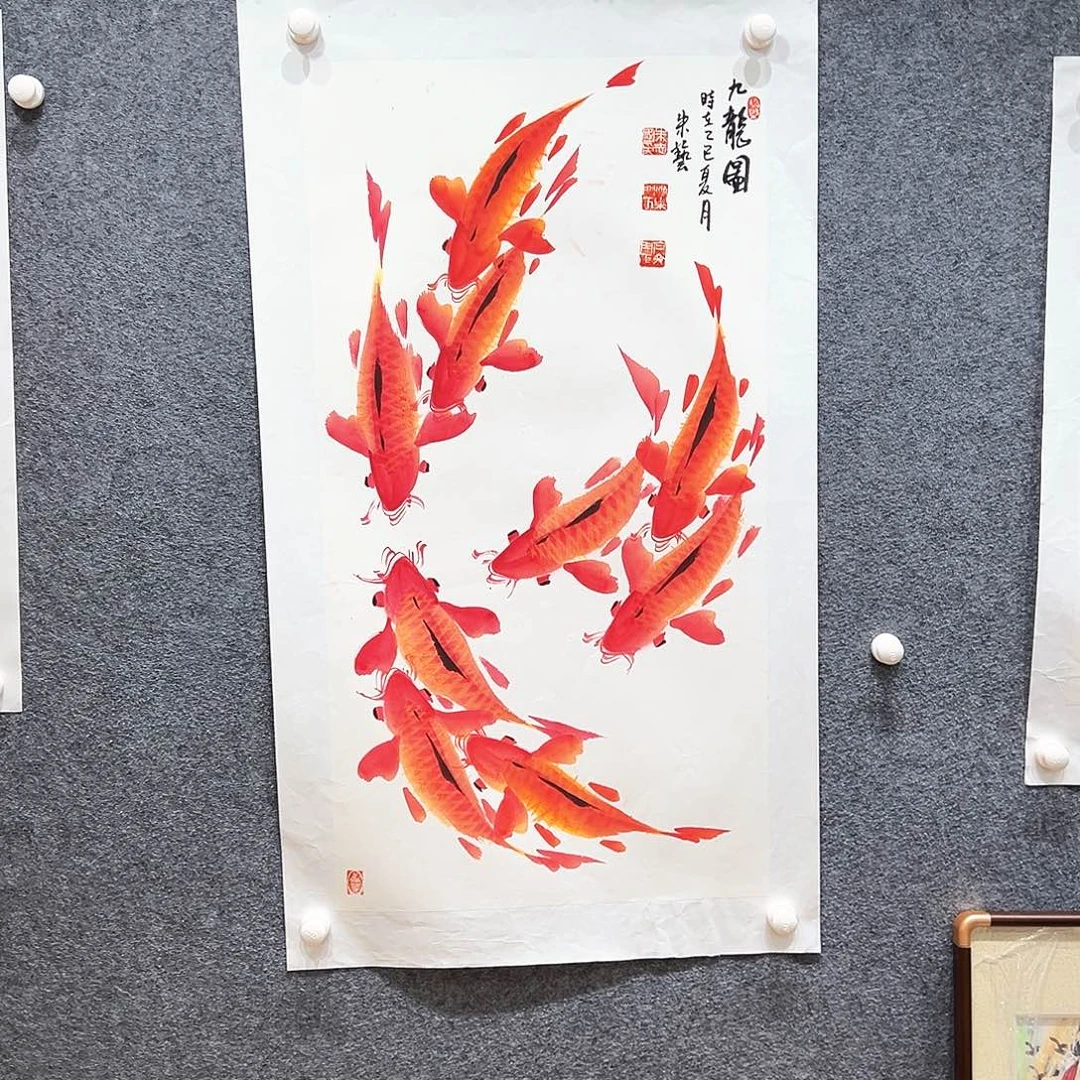 国画纯手绘画心原创