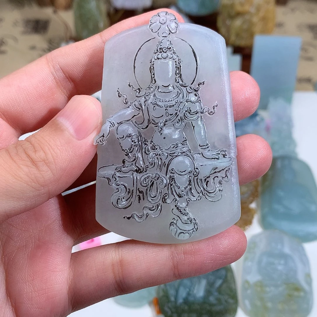 朙***定制翡翠未镶嵌挂件