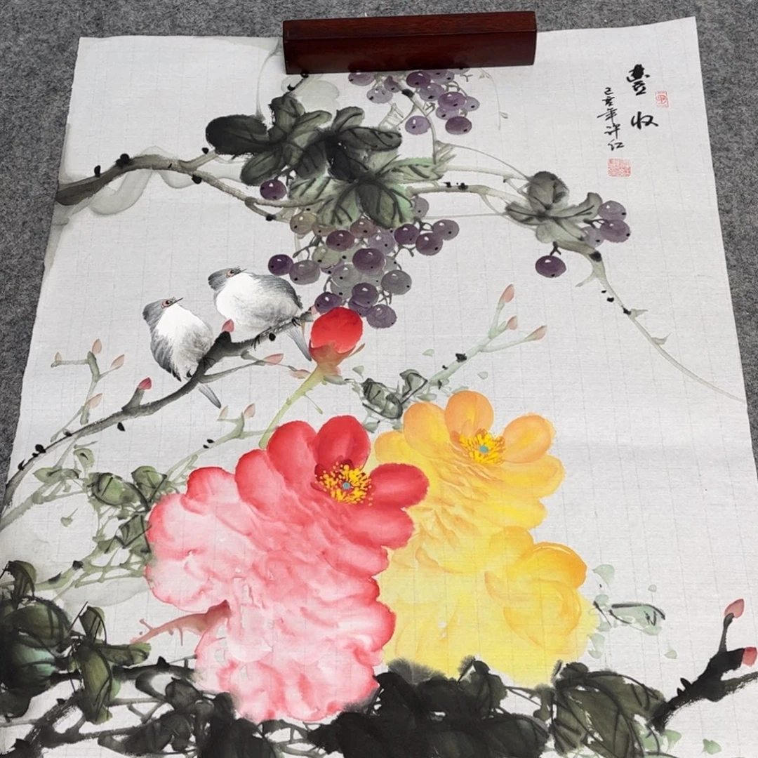 国画12.12纯手绘无边框作品