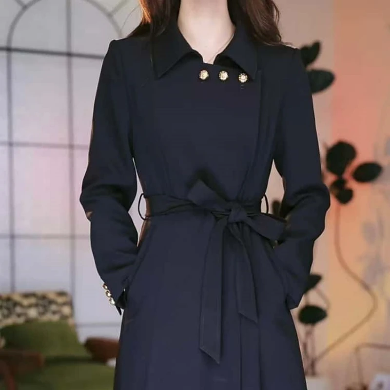 B053【风衣】2025秋季新款时尚法式优雅气质收腰显瘦复古风衣外套