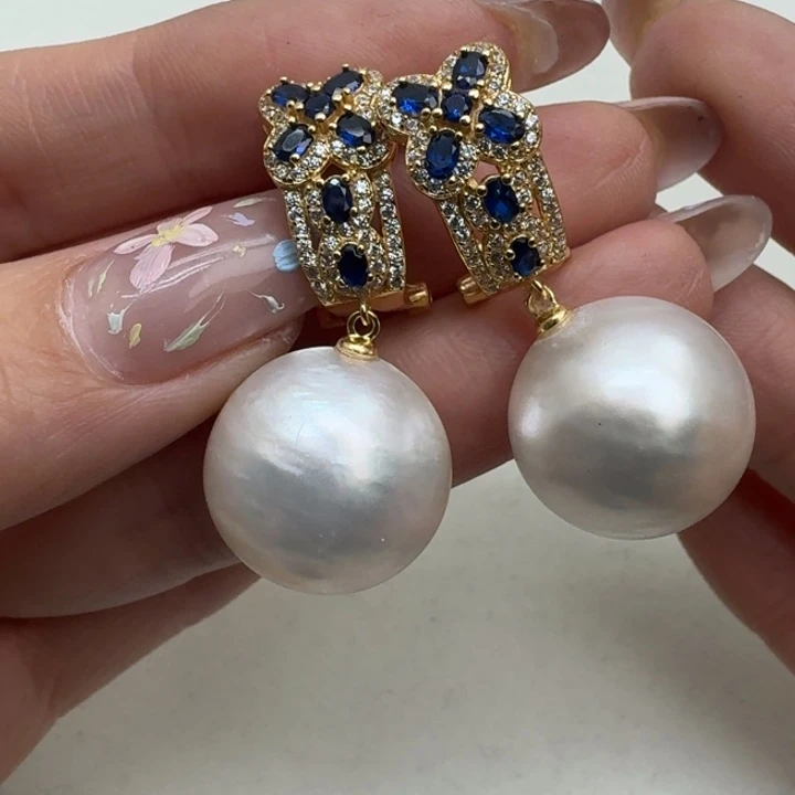 耳饰未镶嵌拼合珍珠（马贝珠）