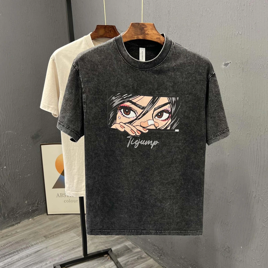 潮牌男士短袖T恤夏季薄圆领休闲半截袖青年时尚百搭上衣体恤新款