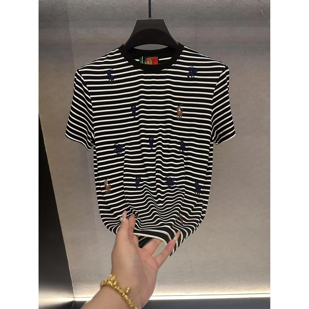 男士夏季新款轻奢休闲百搭修身时尚半袖K202