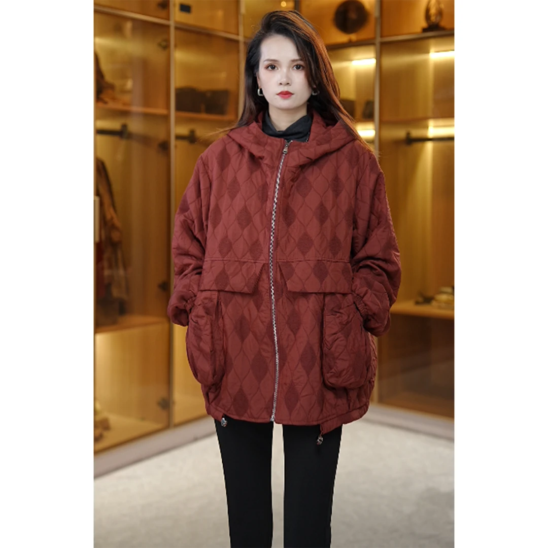 常规款连帽百搭宽松型外套常规加厚秋冬棉服25092402