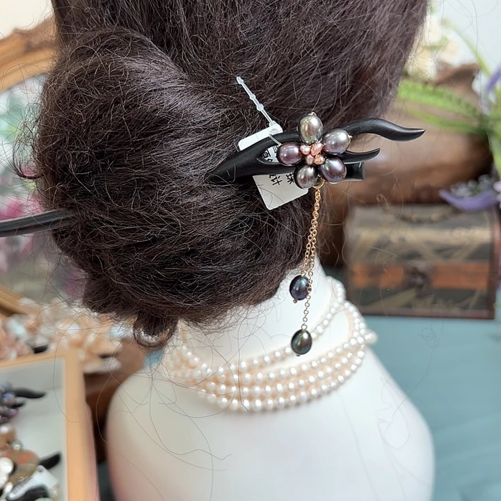 淡水珍珠发饰未镶嵌