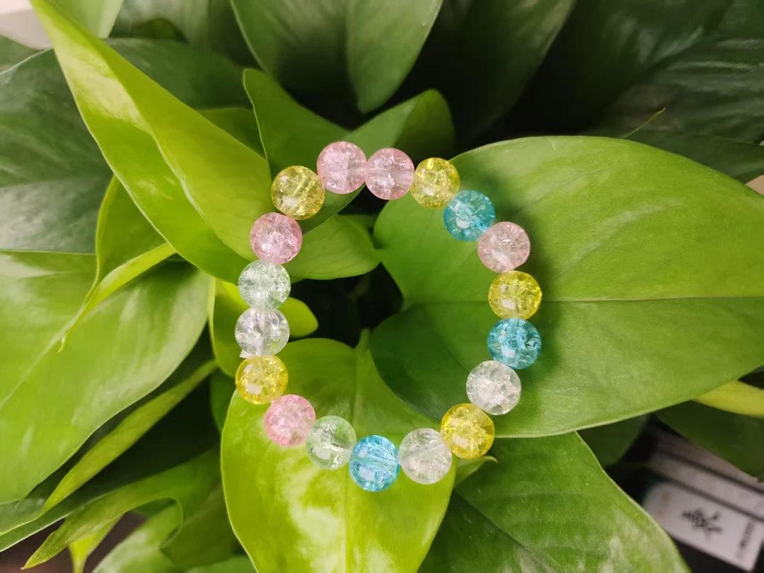 高端时尚 大气百搭，彩色水晶爆珠手串