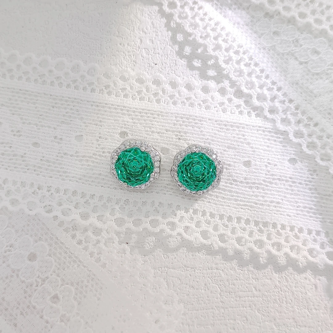 铜合金合成锆石耳饰 WHLM-003053 【碧波荡漾】 耳环气质时尚欧美