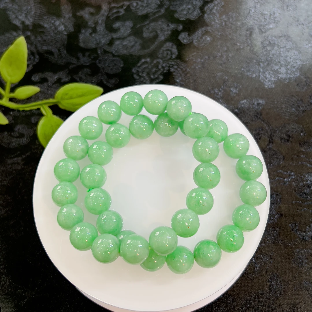 【75655】 绿手串 天然缅甸A货翡翠多样性发一