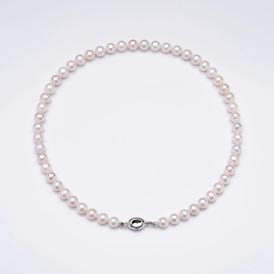 【白月光】淡水无核珍珠气质白色经典极强光7-8MM珍珠项链