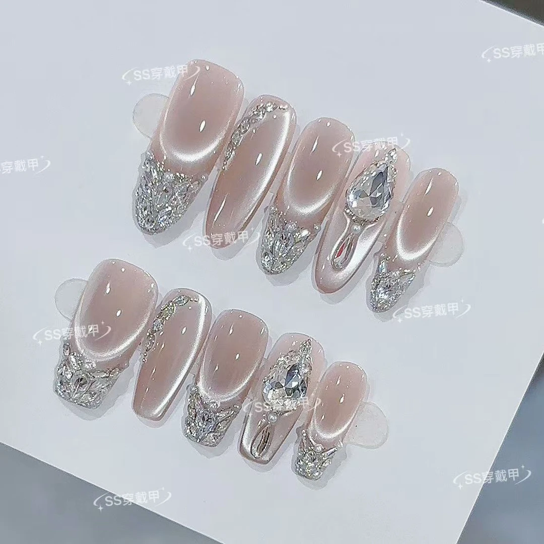 【银河梦境】手工穿戴美甲猫眼美甲新款穿戴甲中长款短款可爱指甲贴