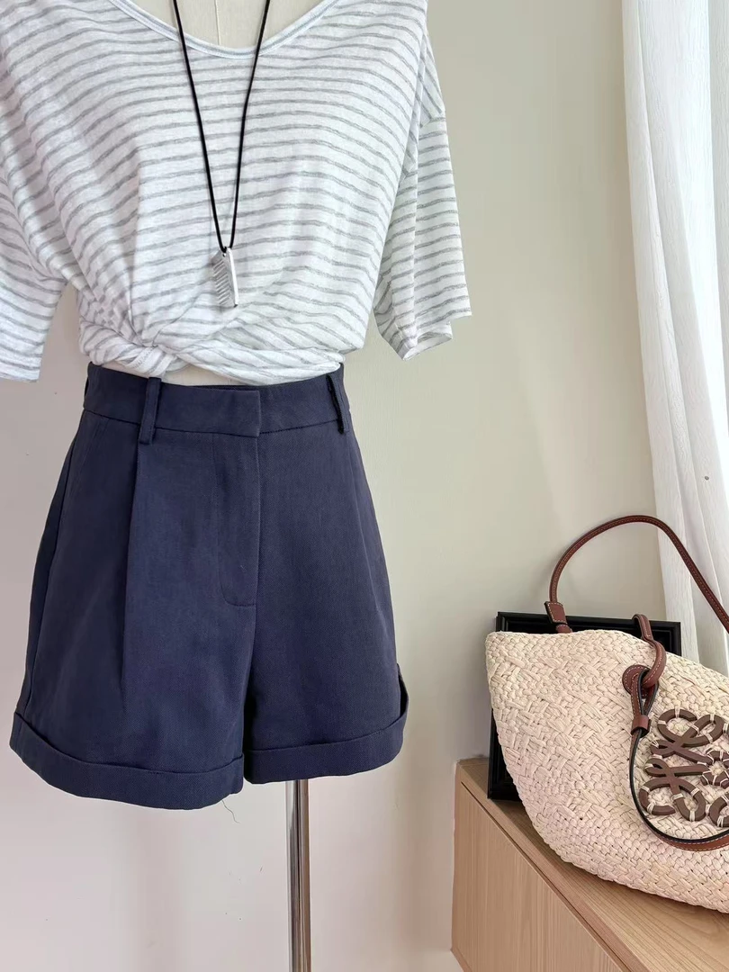 BELE ZHANG【质感至上】老钱风舒适透气休闲西装短裤-1136