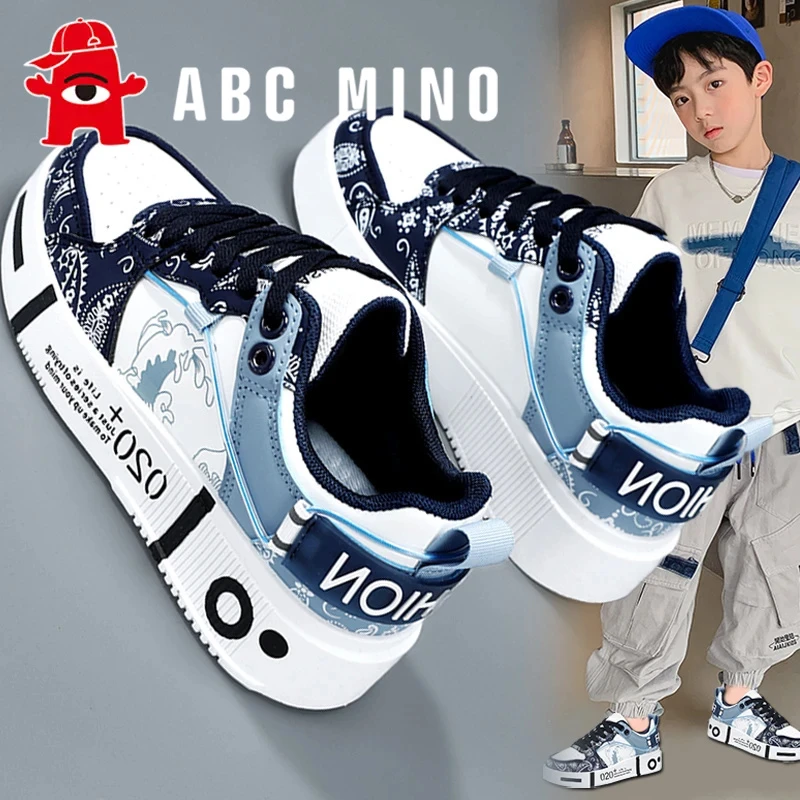 ABC MINO男童鞋子2025秋季新款运动儿童板鞋韩版中大童学生小白鞋