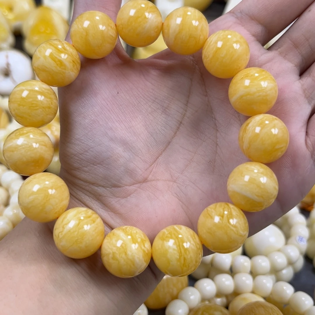 琥珀未镶嵌手串同料圆珠手串16.1mm
