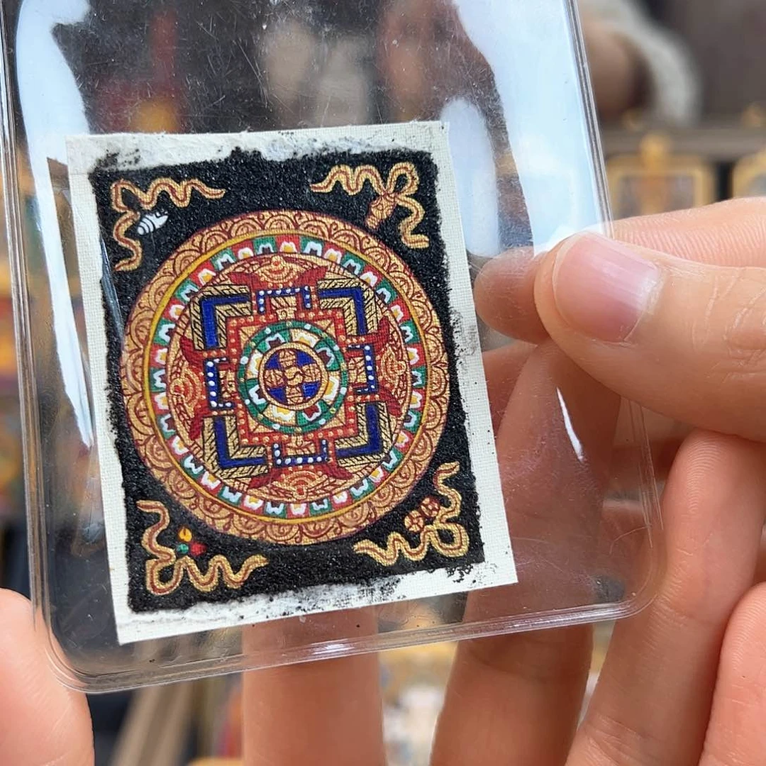 吊坠阿*?手绘坛城唐卡裸卡