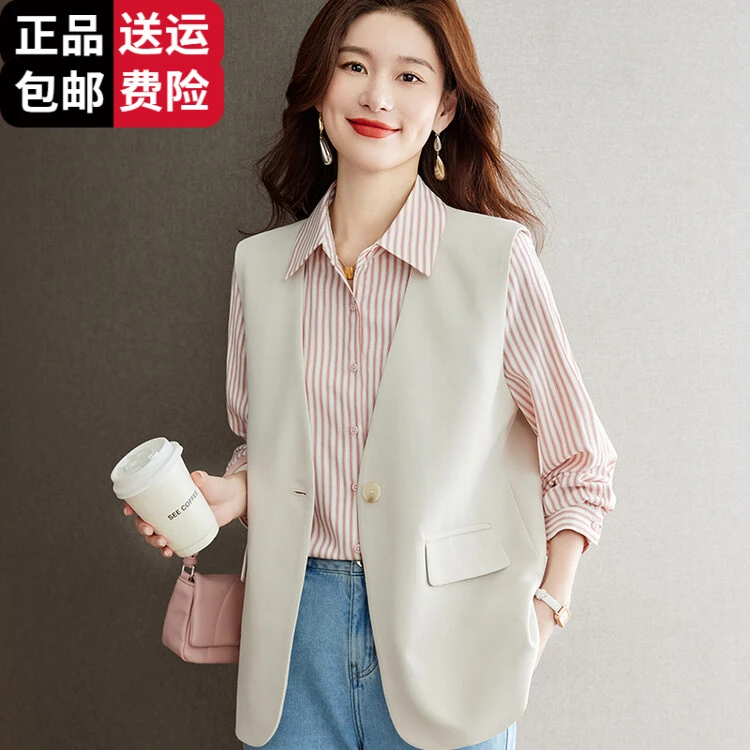 时尚集团女装马夹开衫2025秋冬款通勤时尚马甲西装领羊毛百搭