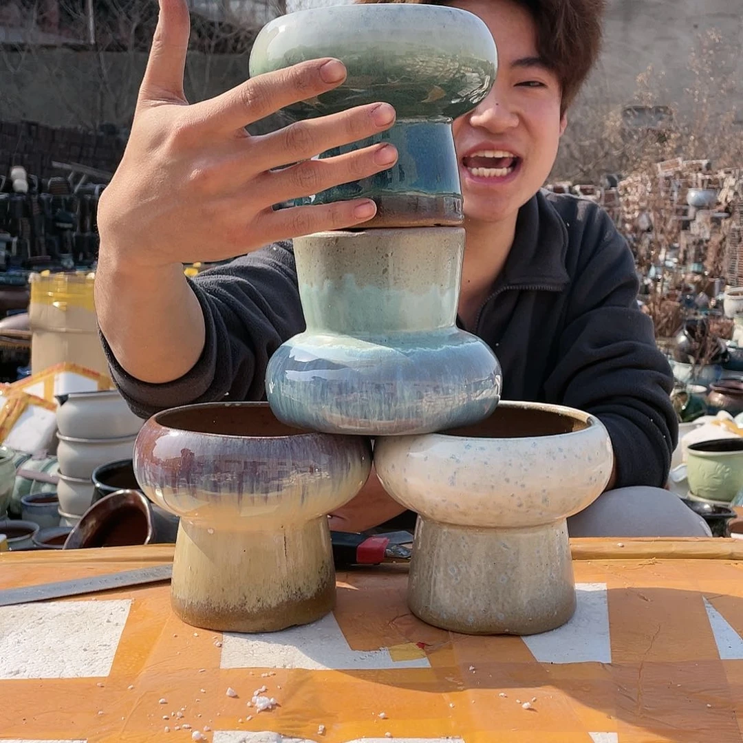 红陶宜兴紫砂花盆