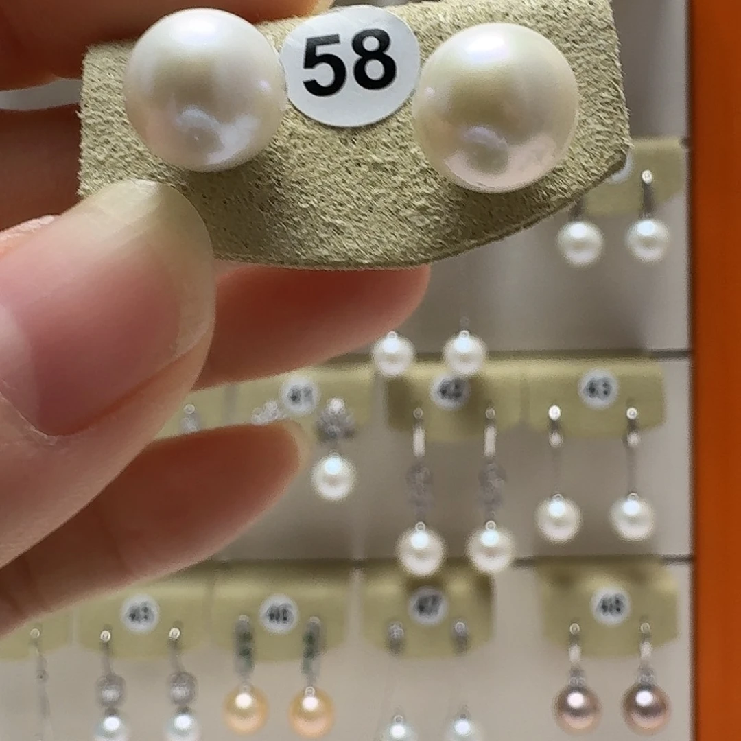 银S925镶嵌淡水珍珠耳饰