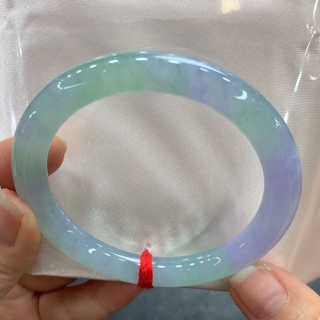 翡翠未镶嵌手镯57圆条