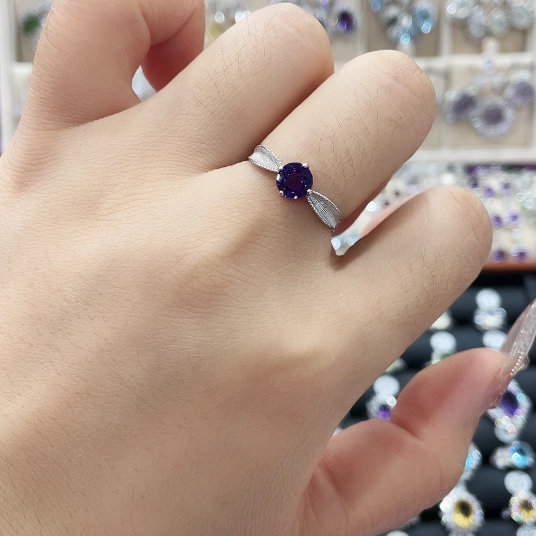戒指紫晶银S925镶嵌