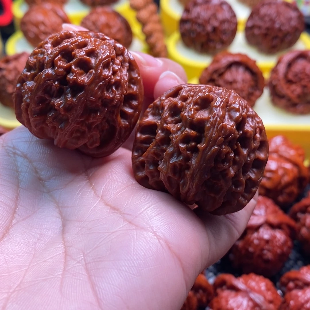 把件文玩核桃白狮子