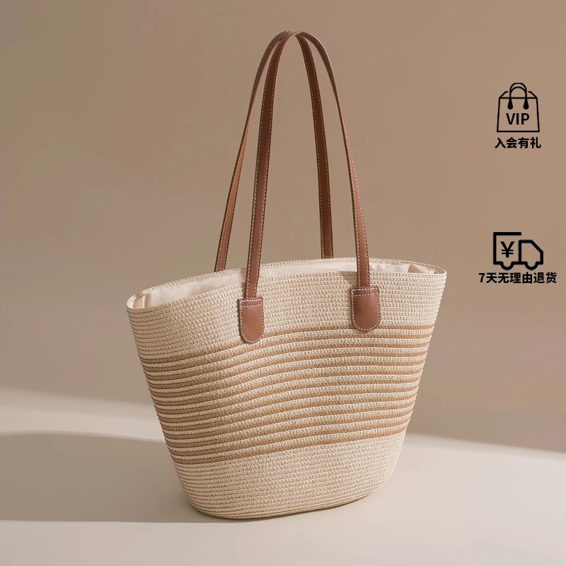 包包女款爆款2025新款手提大包单肩包沙滩草编包编织大容量女包