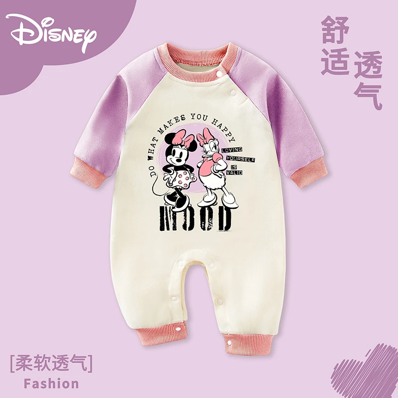 【直播】迪士尼衣服棉卫衣宝宝连体衣可爱超萌米奇满月长袖外出哈衣