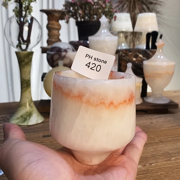 石材420红龙玉小烛台