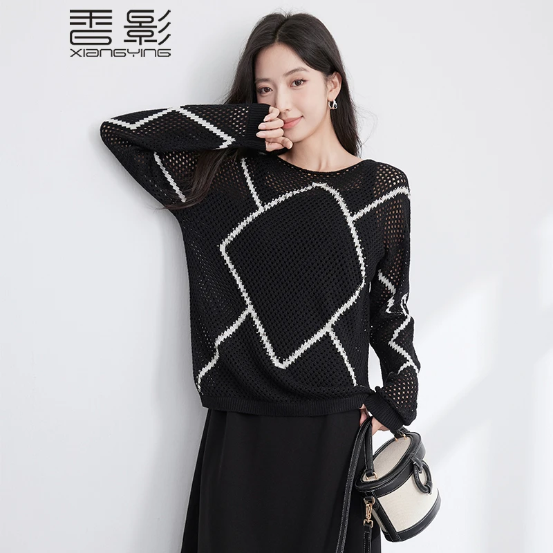 【直播专享】Z4023214毛针织衫 香影镂空针织衫女套头秋冬新款慵