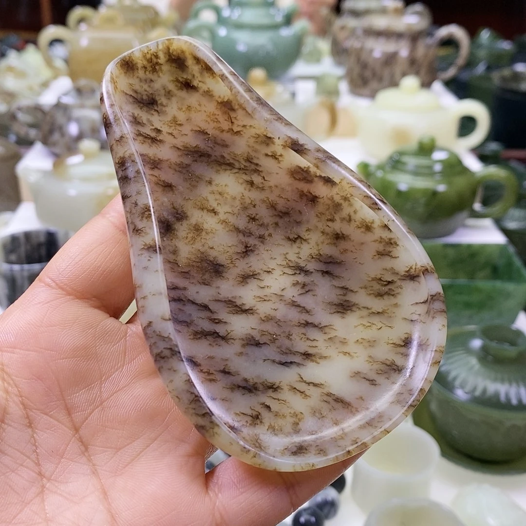 和田玉茶则未镶嵌