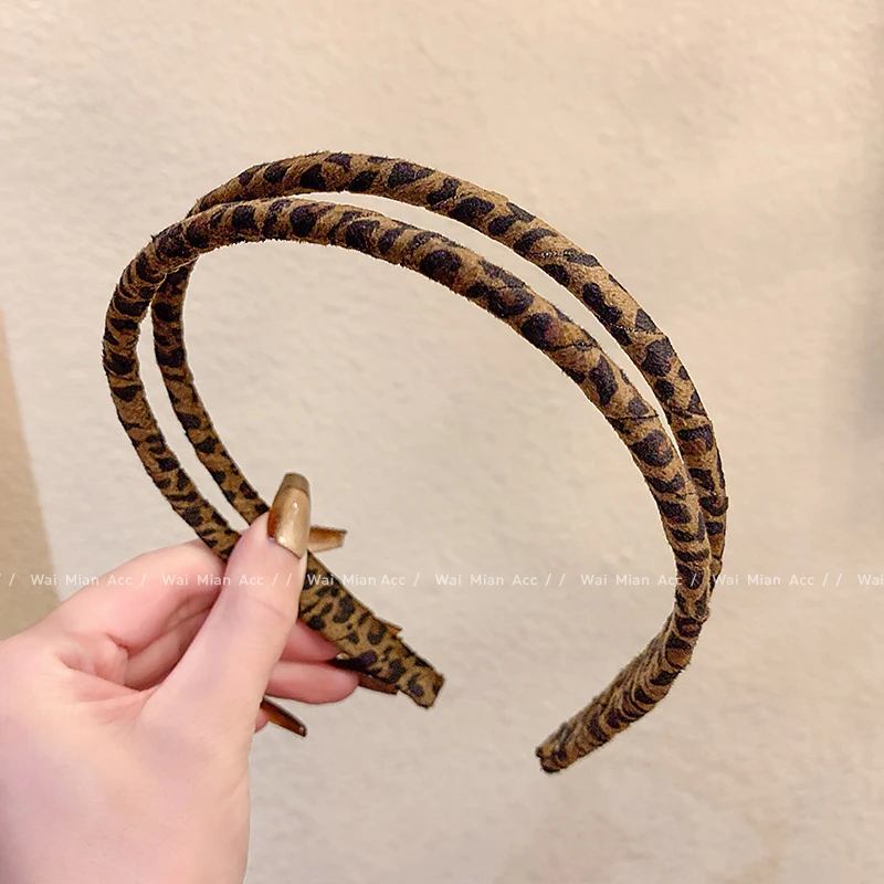 复古风豹纹发箍高级感外出压发高颅顶头箍女秋冬新款小众洗脸发饰