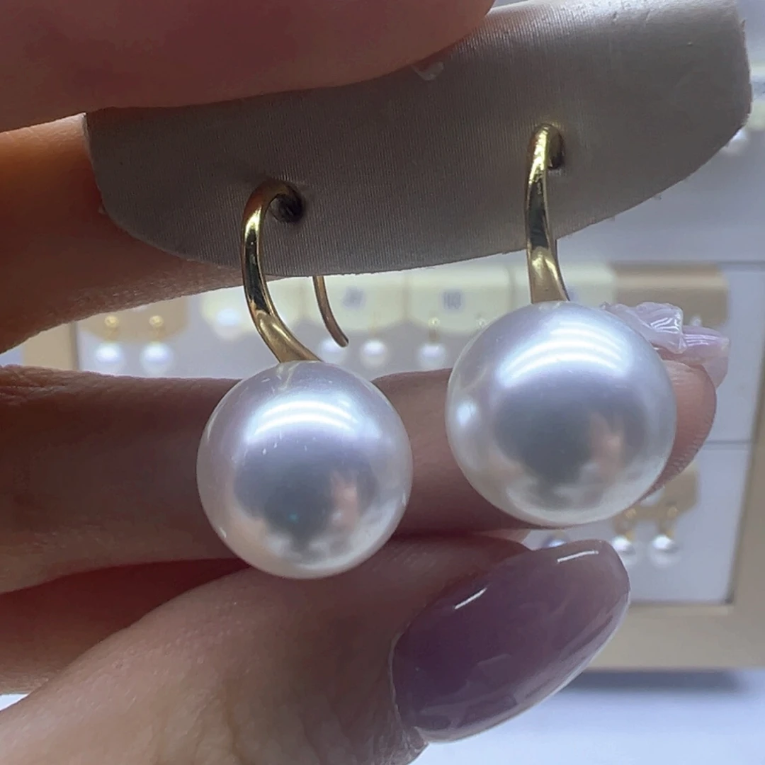 银S925镶嵌淡水珍珠耳饰