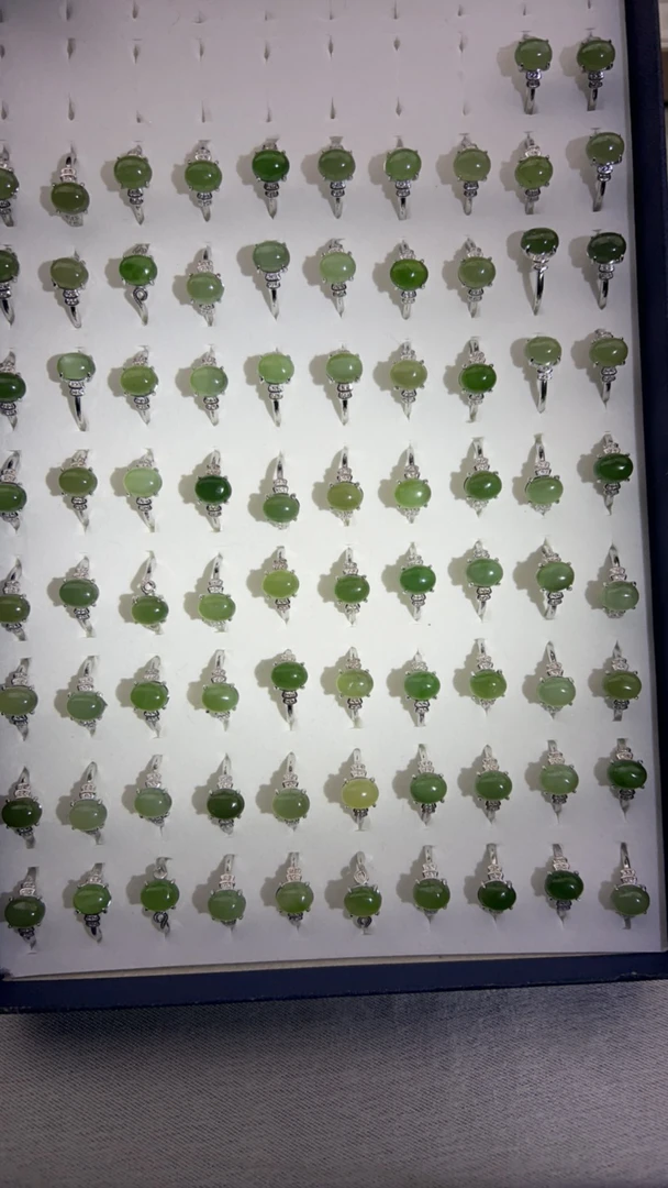 天然和田玉碧玉活口戒指