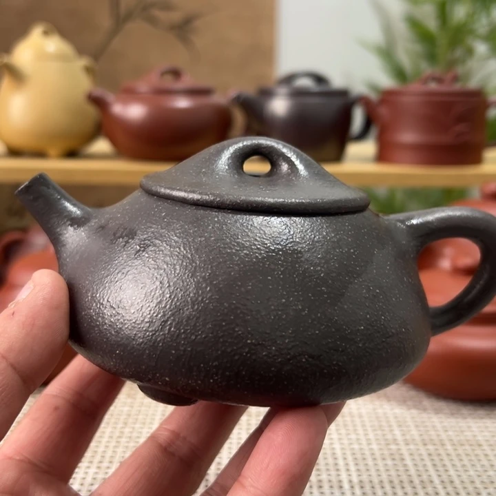 宜兴原矿紫砂、天青泥、石瓢、280CC半手