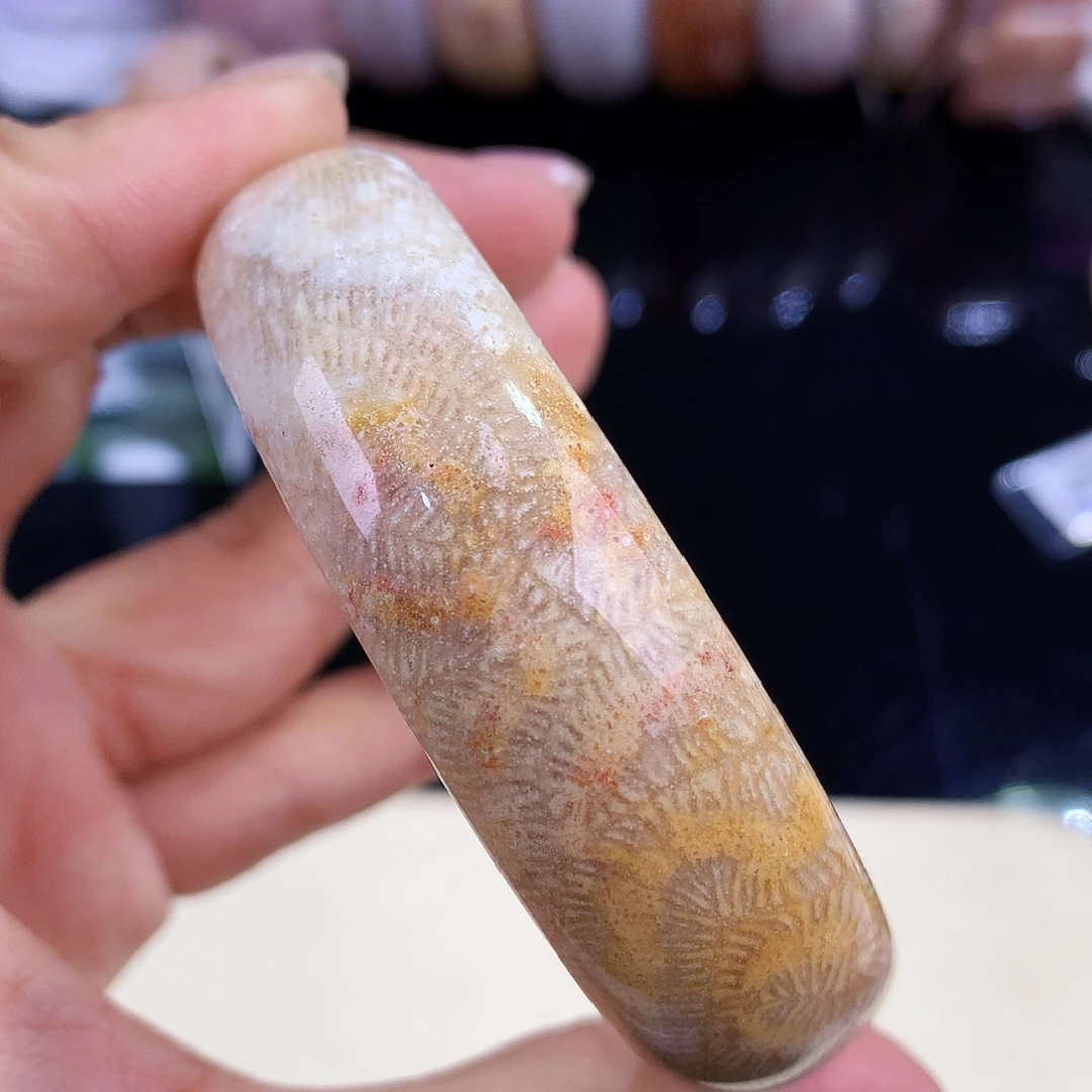 硅化珊瑚（珊瑚玉）未镶嵌吊坠(赠链)（25号粉龙骨55.3圈口