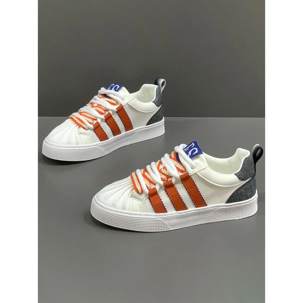 【香港QXWB&Shoes官方正品】经典贝壳头板鞋男士秋季新款三条杠男鞋