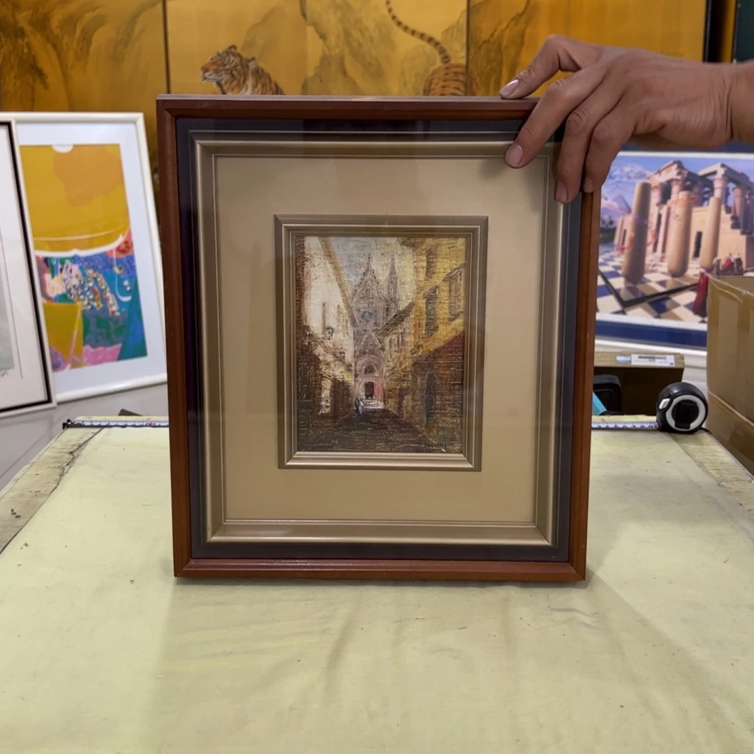 暮***阳绘画屏风框画茶空间设计美学空间